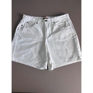 Faded Glory Originals Vintage Womens White Denim‎ Shorts High Waist Casual Sz 12